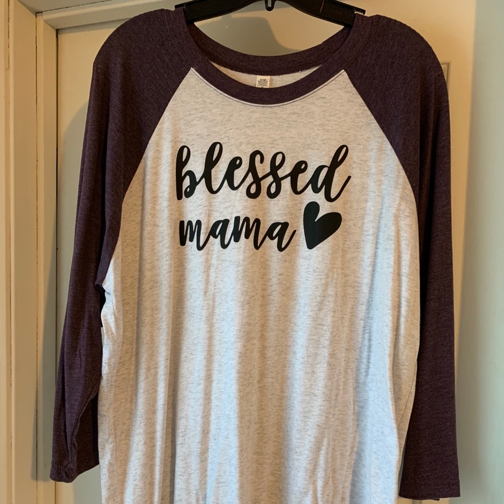 Blessed Mama Raglan sleeve top